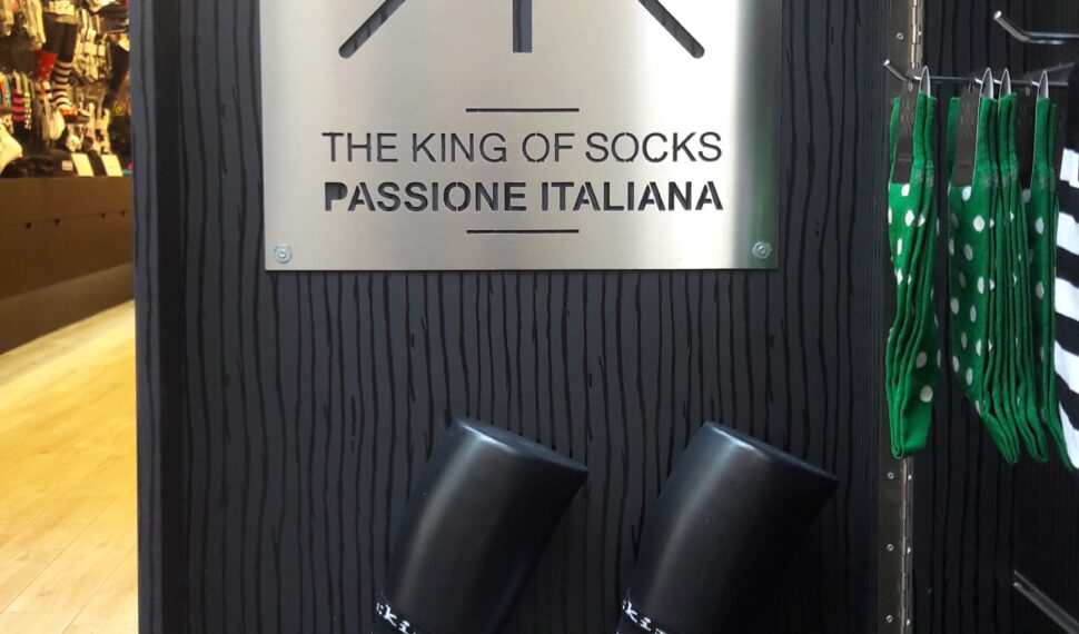 Insegna acciaio King of Socks